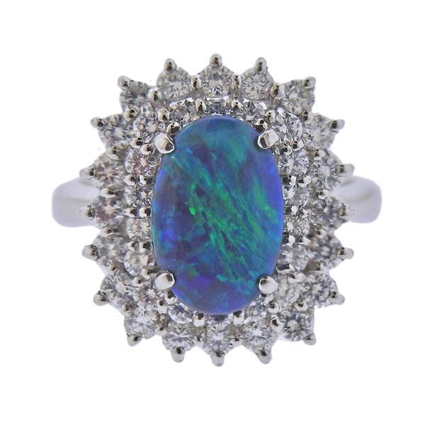 Platinum Diamond 2.09ct Opal Cocktail Ring (1 of 4)
