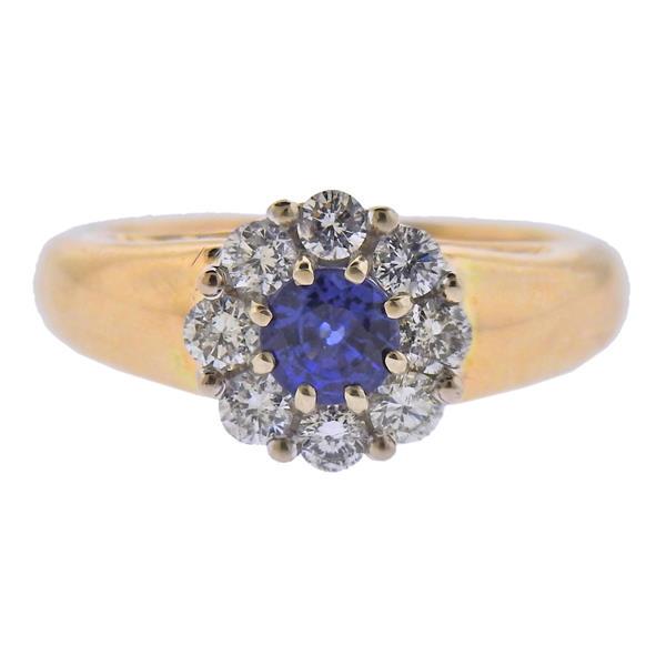 14K Gold Diamond Sapphire Ring (1 of 4)
