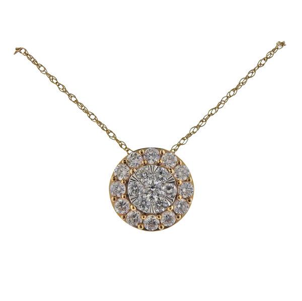 14k Gold Diamond Circle Pendant Necklace (1 of 4)