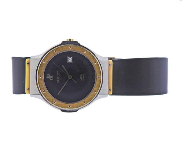 Hublot MDM 18k Gold Steel Rubber Band Watch (1 of 3)