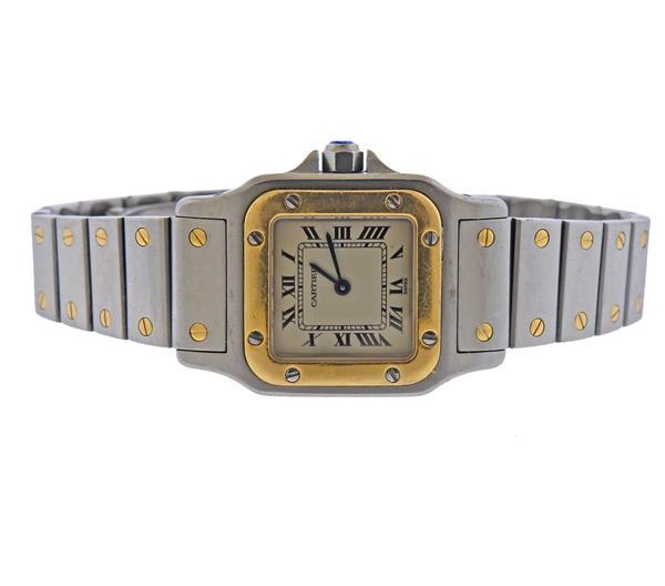 Cartier Santos Galbee 18k Gold Steel Watch 1507 (1 of 4)