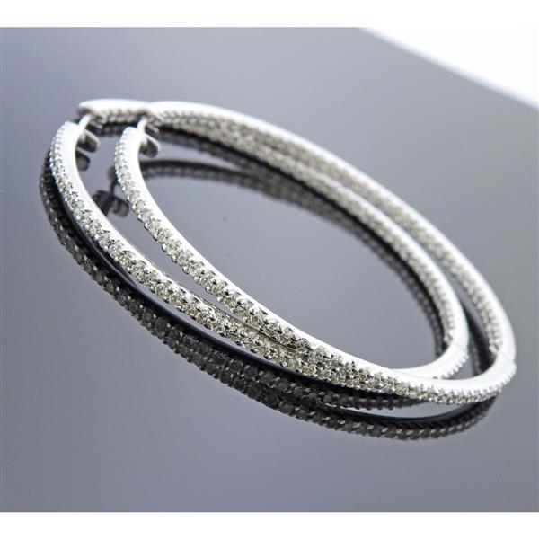 18k Gold Diamond Inside Out Hoop Earrings (1 of 4)