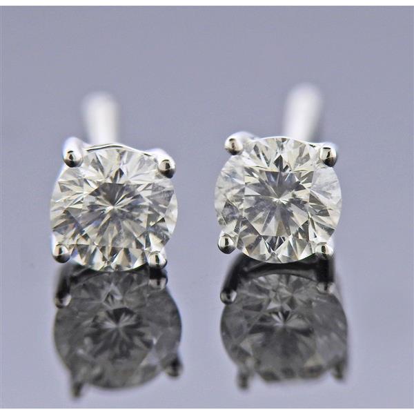 18k Gold Diamond Stud Earrings (1 of 4)