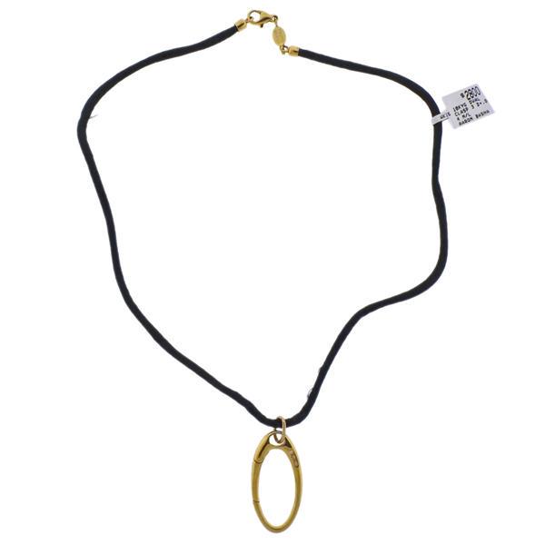 Aaron Basha 18K Gold Diamond Pendant Silk Cord Necklace (1 of 5)
