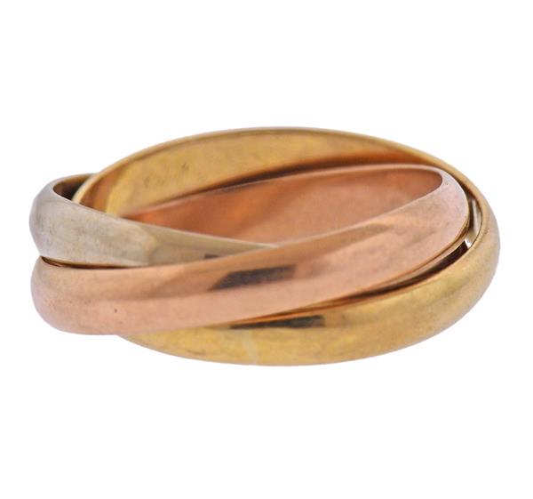 Cartier Trinity 18K Tri Color Gold Band Ring (1 of 4)