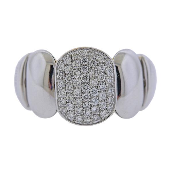 Chimento 18k Gold Diamond Ring: METAL: 18k Gold. MEASUREMENTS: Ring size - 6.75, ring is 15mm wide. GEMSTONES: Diamonds - 0.60ctw. MARKED: Chimento, 408 VI, 750, made in Italy, AM. Retail $7090. WEIGHT: 13.9 grams.Gemstones have not
