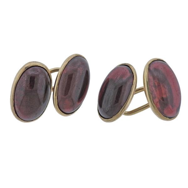 Antique Garnet Gold Cufflinks (1 of 3)