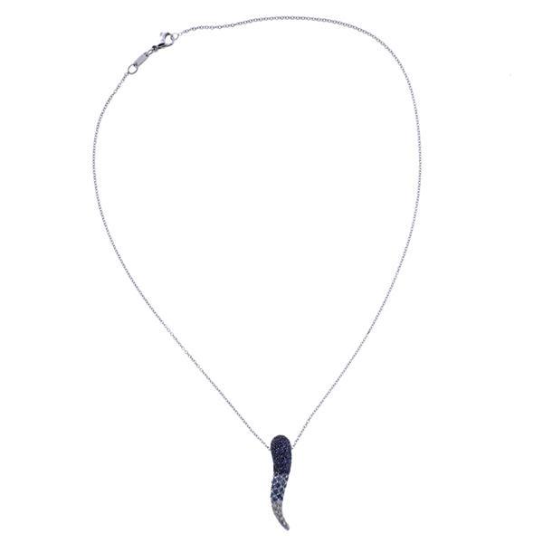 Valente 18k Gold Diamond Sapphire Italian Horn Pendant (1 of 5)