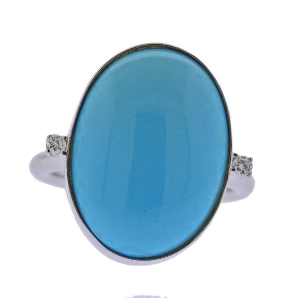 18K Gold Diamond Turquoise Ring (1 of 4)