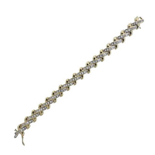 14k Gold Diamond X Bracelet