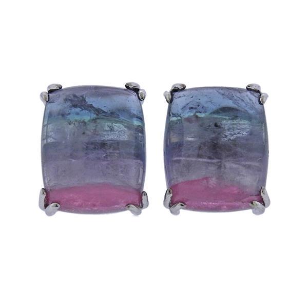 18k Gold Watermelon Tourmaline Earrings (1 of 3)