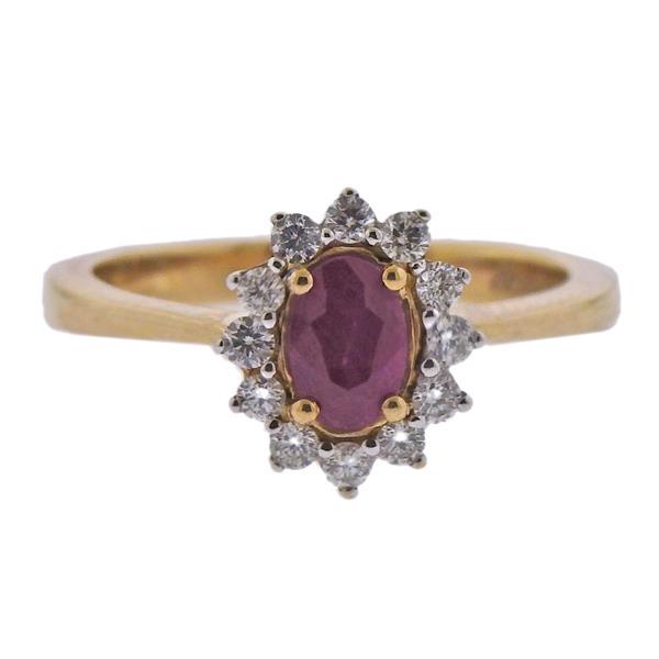 Kallati Gold Diamond Ruby Ring (1 of 3)