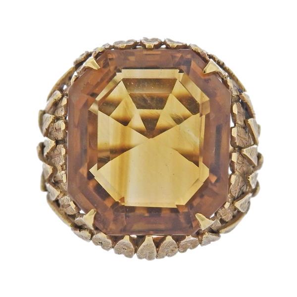 Vintage 18K Gold Citrine Ring (1 of 4)