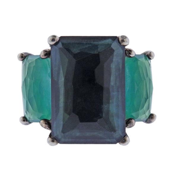 Ippolita Silver Quartz Hematite Ring (1 of 5)