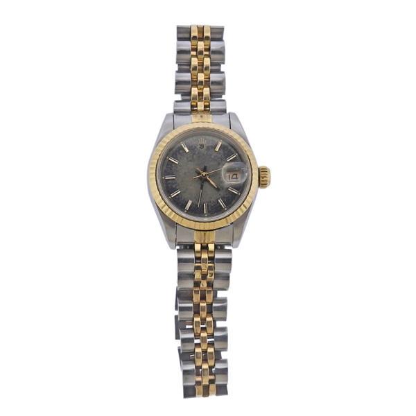 Rolex Oyster Date 18k Gold Steel Lady's Watch 69173 (1 of 4)