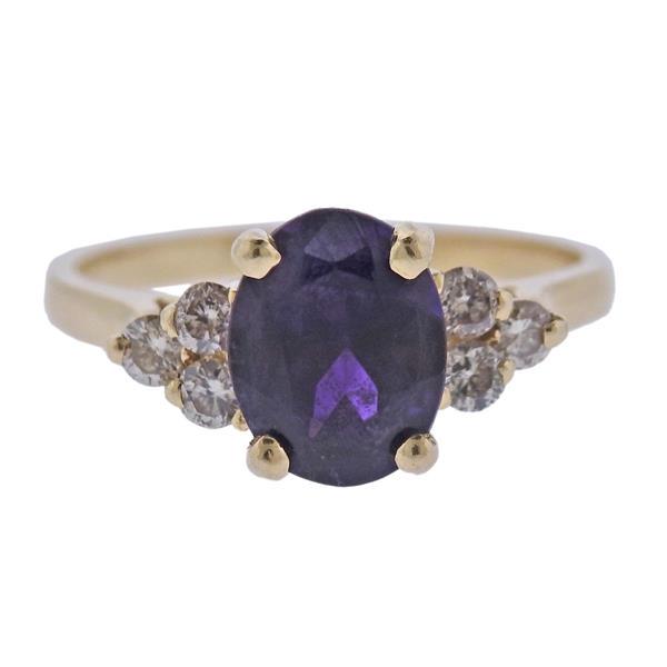 14k Gold Diamond Amethyst Ring (1 of 3)