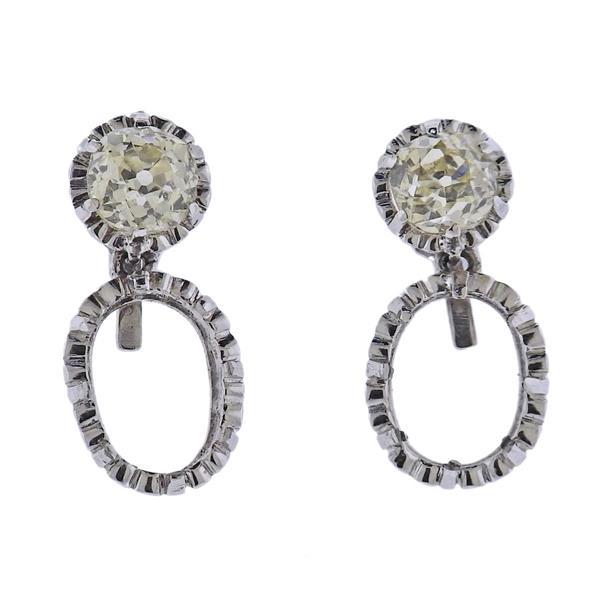 Mid Century 18K Gold  Diamond Earrings (1 of 3)