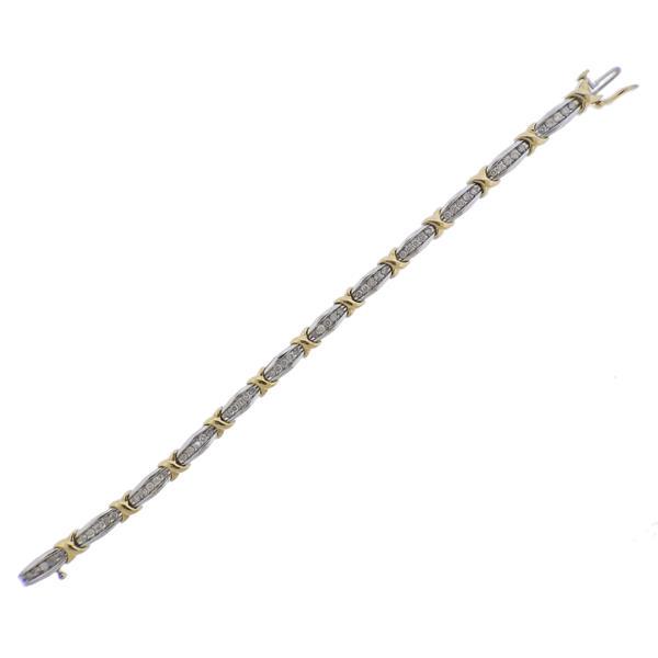 Gold Diamond X Line Bracelet (1 of 3)