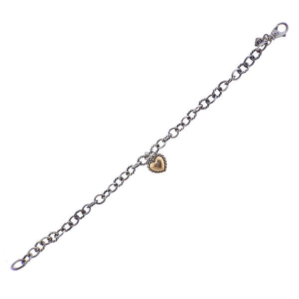 David Yurman 18k Gold Silver Cookie Classic Heart (1 of 3)