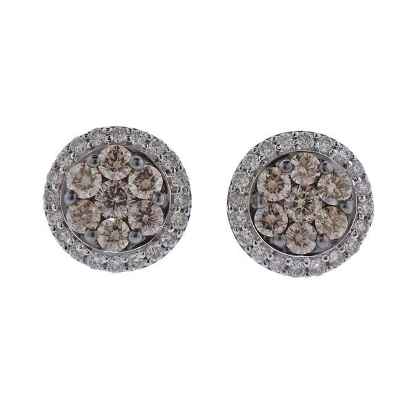 Kallati Gold Fancy White Diamond Stud Earrings: METAL: 9k Gold. GEMSTONES: Diamonds approx. 1.00ctw. MEASUREMENTS: Earrings are 9.8mm in diameter. MARKED: Kallati 375. WEIGHT: 2.1 grams.Gemstones have not been graded for color and clarity ,and test