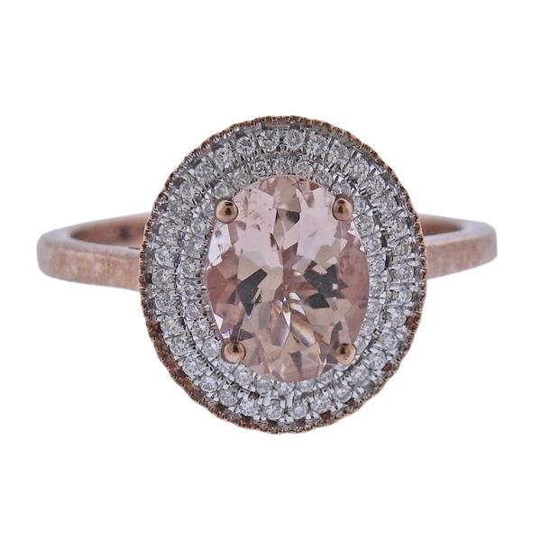 Kallati Gold Diamond Morganite Ring (1 of 4)