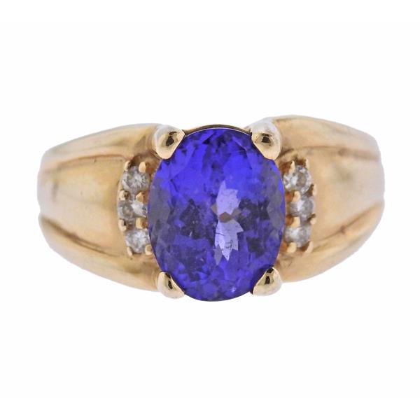 14K Gold Diamond Tanzanite Ring (1 of 4)