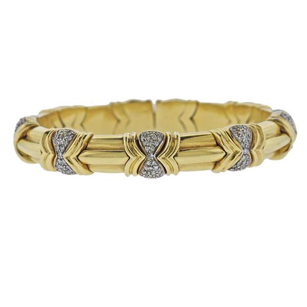 18k Gold Diamond Bangle Bracelet (1 of 4)