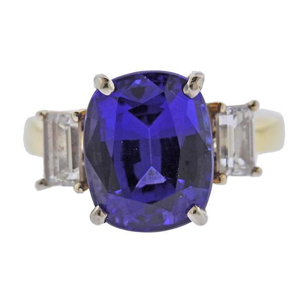 18k Gold 6.5ct Tanzanite Diamond Ring (1 of 4)
