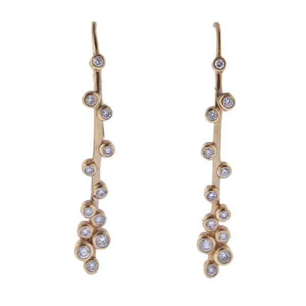 Modern 14k Gold Diamond Earrings (1 of 3)