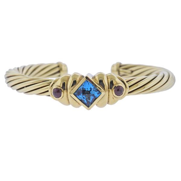 David Yurman Renaissance Gold Ruby Topaz Bracelet (1 of 4)