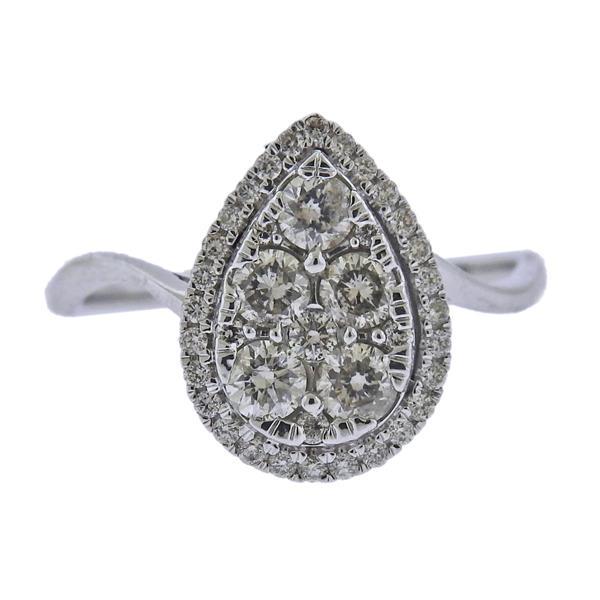 Kallati Diamond Teardrop Gold Ring (1 of 3)