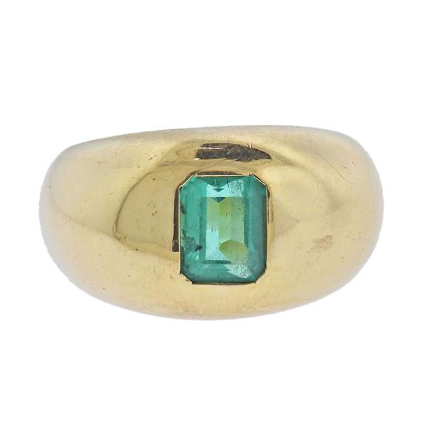 18k Gold Emerald Gypsy Ring (1 of 4)