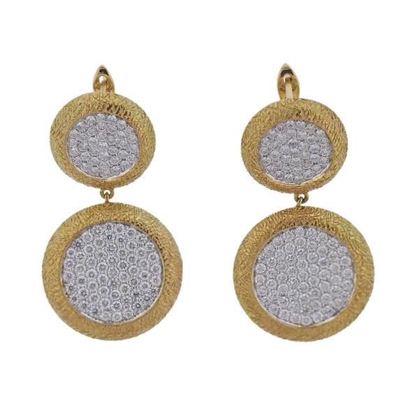 18k Gold Diamond Drop Earrings (1 of 4)