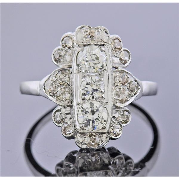 Midcentury Platinum Diamond Ring (1 of 4)