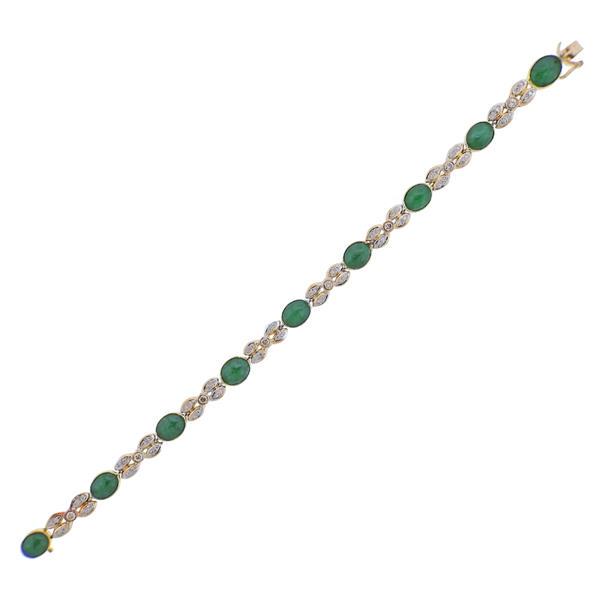 18k Gold Diamond Jade Bracelet (1 of 3)