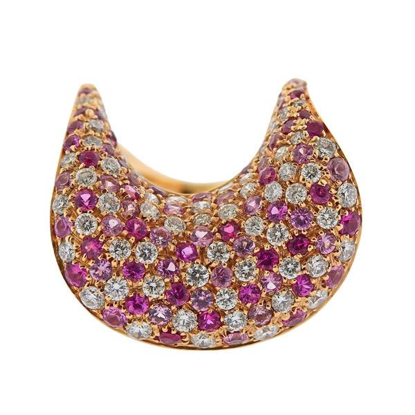 Io Si Diamond Pink Sapphire Gold Cocktail Ring (1 of 5)