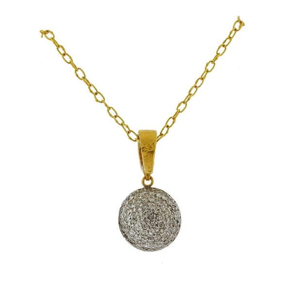 Gurhan Lentil 24k 18k Gold Diamond Pendant Necklace (1 of 5)