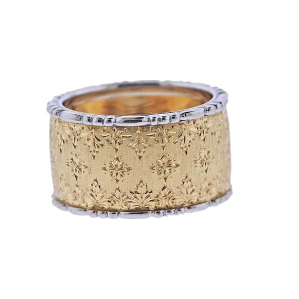 Buccellati Prestigio 18k Gold Wide Band Ring (1 of 3)