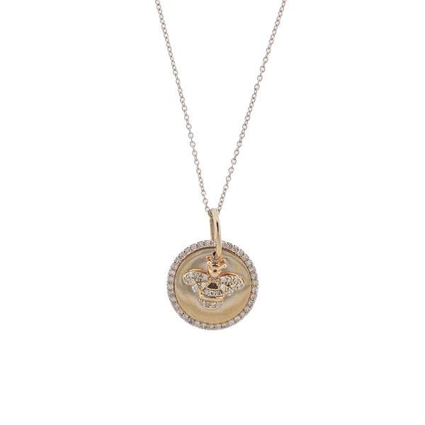 14k Gold Diamond Bee Insect Pendant Necklace (1 of 3)