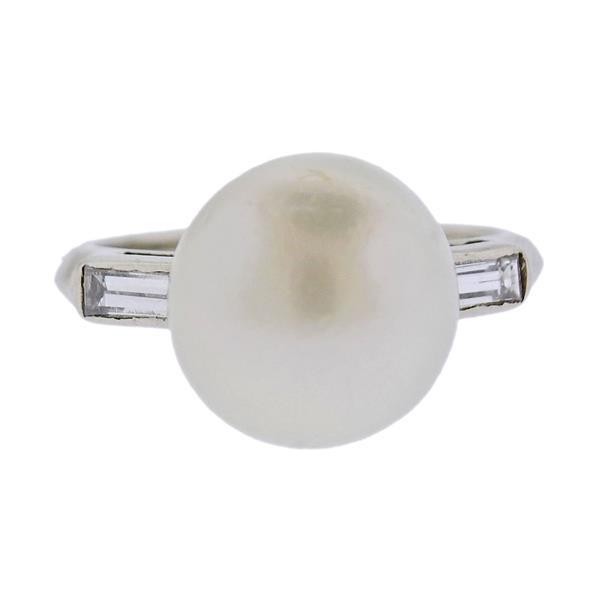 14k Gold South Sea Pearl Diamond Ring (1 of 4)