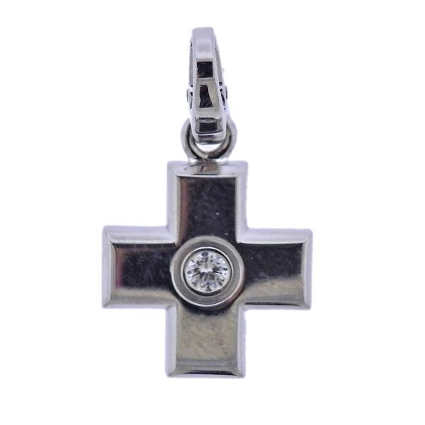Cartier 18k Gold Diamond Cross Pendant Charm (1 of 3)