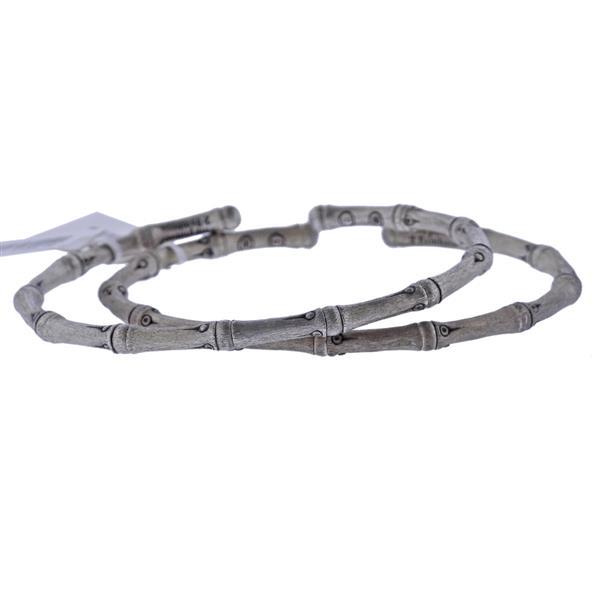 John Hardy Silver Bamboo Cuff Bracelet Set of 2 (1 of 2)