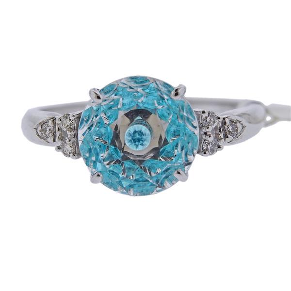 Vianna Brasil Paraiba Tourmaline Crystal Diamond Ring (1 of 4)
