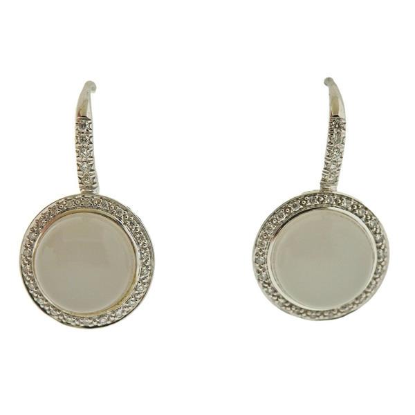 Mimi Milano 18k Gold Milky Quartz Diamond Earrings (1 of 4)