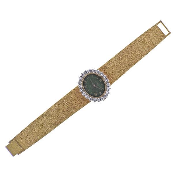 Piaget 1950s 18k Gold Diamond Jade Dial Watch (1 of 4)