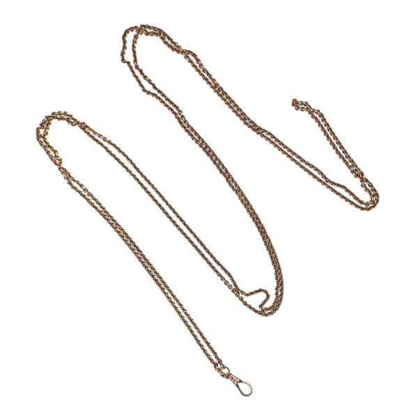 Victorian 14k Gold Necklace Fob Chain (1 of 3)