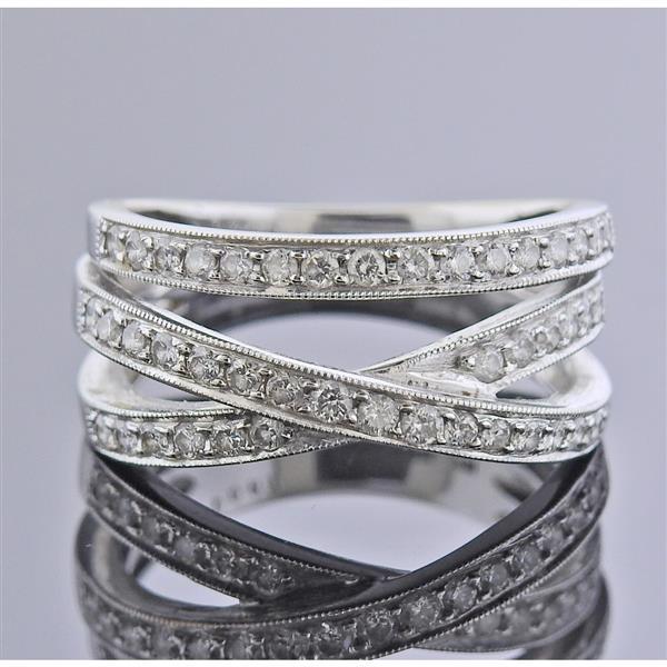 18k Gold Diamond Crossover Ring (1 of 3)