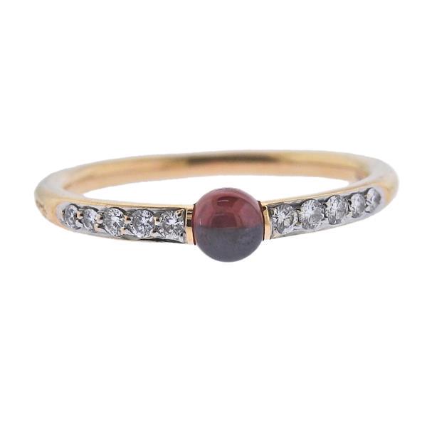 Pomellato M'ama Non M'ama 18k Gold Garnet Diamond Ring (1 of 3)