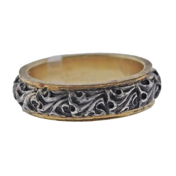 Buccellati Brunito 18k Gold Silver Band Ring (1 of 3)