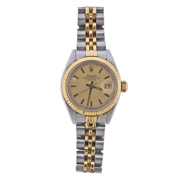 Rolex Oyster Date 18k Gold Steel Lady's Watch 6917 (1 of 5)